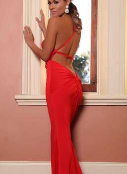 Abyss by Abby Jadore Gown Red Size 6 for rent on The Volte - image 4