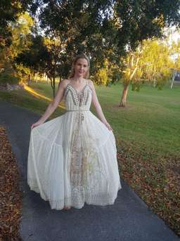 Camilla The Queens Chamber Lace Up Front Panel Dress Print Size 6 for rent on The Volte - image 6