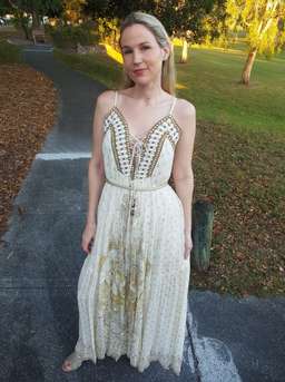 Camilla The Queens Chamber Lace Up Front Panel Dress Print Size 6 for rent on The Volte - image 5