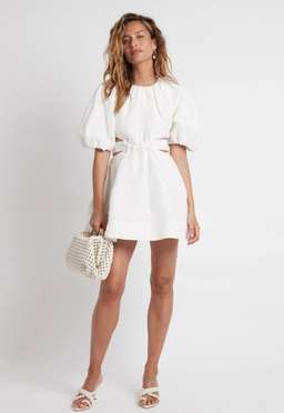 AJE Psychedelia Cut Out Mini Dress White Size 6 for rent on The Volte - image 1