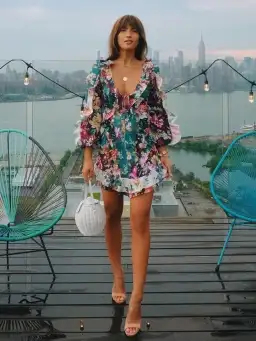 Zimmermann Allia Spliced Short Dress Floral Size 2/ Size 10