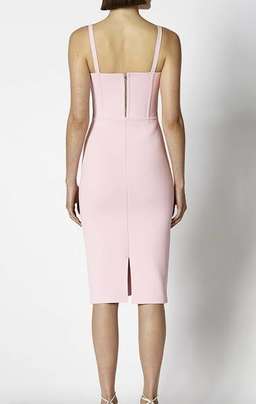 Scanlan Theodore Crepe Knit Bustier Dress Pink Size 8 for rent on The Volte - image 3