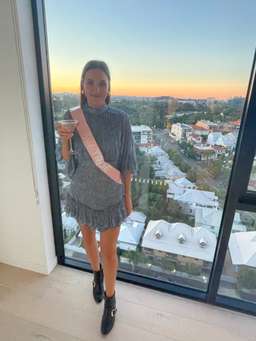 Shona Joy Harmony High Neck Ruched Mini Dress Blue Size 10 for rent on The Volte - image 2