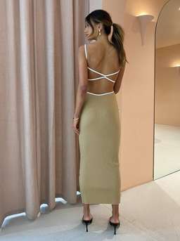 Bec and Bridge Coyote Midi Dress Camel Size 10 for rent on The Volte - image 3