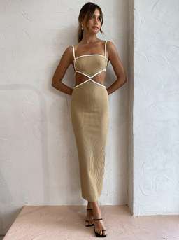 Bec and Bridge Coyote Midi Dress Camel Size 10 for rent on The Volte - image 4