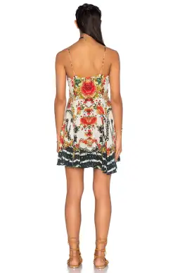 Camilla La Rosa Short Dress with Tie Front Print
