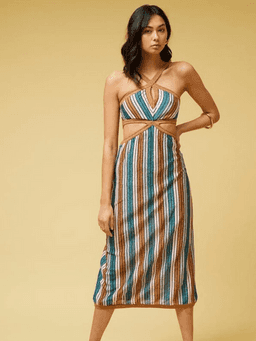 Suboo Lolita Knit Keyhole Cut Out Dress Print Size 8 for rent on The Volte - image 1