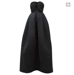 Rochas Bow Bodice Puffed Satin Gown Black Size 6 for rent on The Volte - image 5