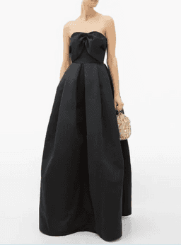 Rochas Bow Bodice Puffed Satin Gown Black Size 6 for rent on The Volte - image 1