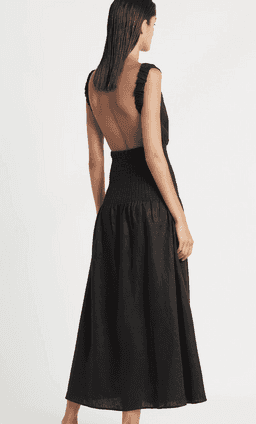 Sir The Label Lorena Open Back Maxi Dress Black Size 6