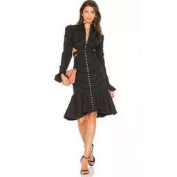 Aje Lady Adella Open Back Dress Black - Size 10