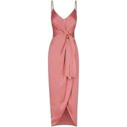 Shona Joy Luxe Tie Front Cocktail Dress Pink - Size 10