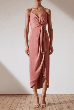 Shona Joy Luxe Tie Front Cocktail Dress Pink - Size 10