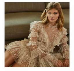 Alice McCall Foiled Zen Dress Ballet Pink Beige - Size 10