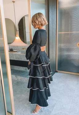 Aje Gracious Cut Out Dress Black - Size 8