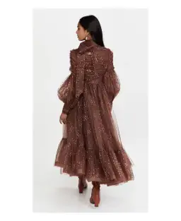 Zimmermann Tempo Ruched Glitter Gown Brown size 2 Size 12 for rent on The Volte - image 2