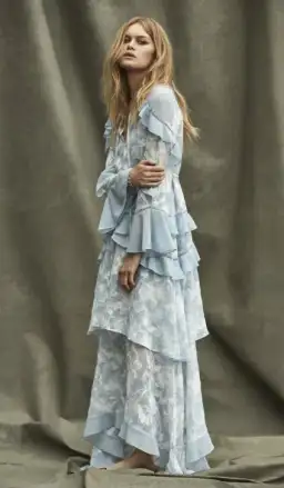 We Are Kindred Morning Frost Maxi Dress Blue Size 8