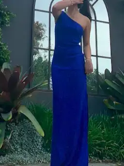 St John Sequin Dress Blue Size 8