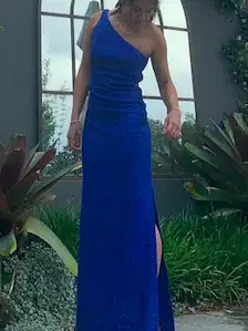 St John Sequin Dress Blue Size 8