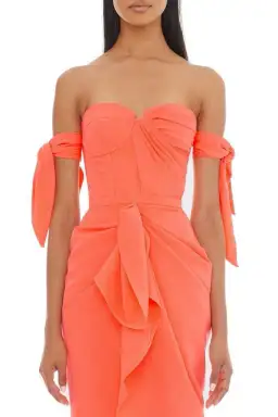 Eliya The Label Yolanda Midi Dress Orange Size 8 for rent on The Volte - image 2