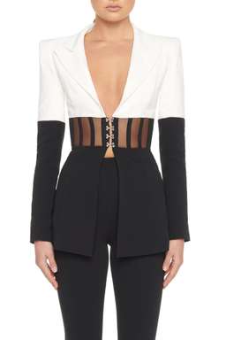 Eliya The Label Kira Blazer Black White Size 10  for rent on The Volte - image 2