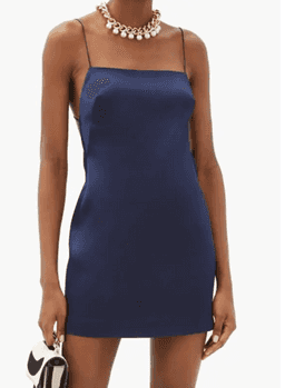 GAUGE81 Bima Open-back Satin Mini Dress Blue Size 8