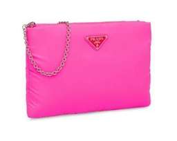 Prada Neon pink medium padded clutch