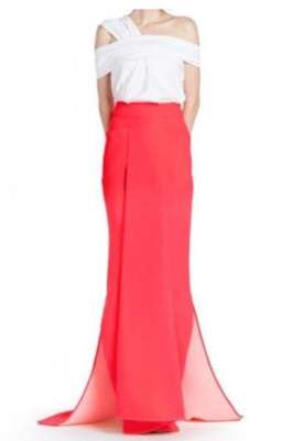 Maticevski fascinate longline skirt and authentic T shirt set fluro orange size 8  for rent on The Volte - image 4