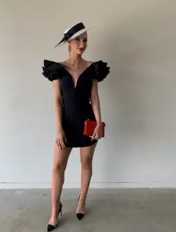 Sheike Rihanna Mini Dress Black Size 6 for rent on The Volte - image 2