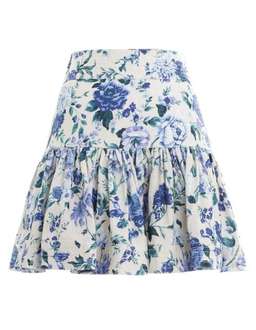 Zimmermann Moncur Flounce Short Skirt Aquamarine Floral Size 8 for rent on The Volte - image 2