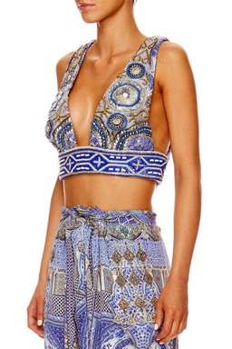 Camilla It Was All A Dream Deep V Bra Top Print Size 8 for rent on The Volte - image 1