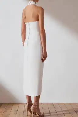 Shona Joy Core Knot Draped Dress White