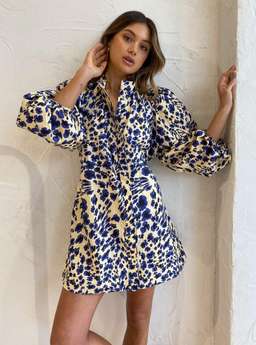 Camilla and Marc Nadine Mini Dress Floral Blue Size 8