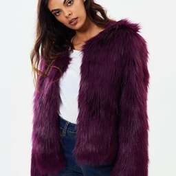Unreal Fur Dream Jacket in Plum size 8  for rent on The Volte - image 1