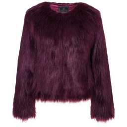 Unreal Fur Dream Jacket in Plum size 8  for rent on The Volte - image 2