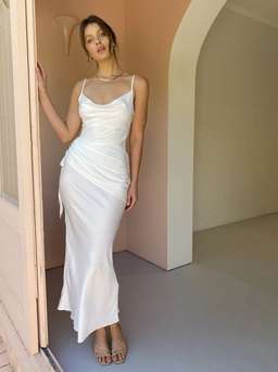 Issy Poem Midi Dress White Size 6 for rent on The Volte - image 1