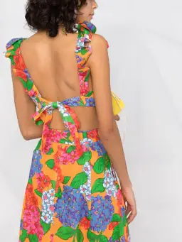 Zimmermann Riders Frill Neck Cropped Top Floral Print Size 6 for rent on The Volte - image 2