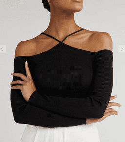 Dissh Gianna Rid Knit Top Black Size 10 for rent on The Volte - image 1