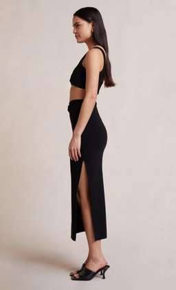 Bec & Bridge Clover Crop Top and Midi Skirt Set Black Size 12  for rent on The Volte - image 3