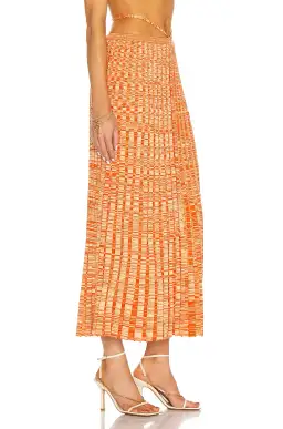 Christopher Esber Pleated Knit Tie Skirt Orange Size 8 for rent on The Volte - image 2