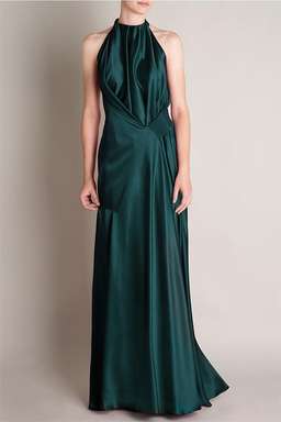 Bianca Spender Emerald Silk Satin Isabella Gown Size 10 for rent on The Volte - image 1