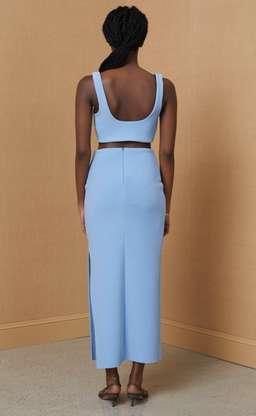 Bec & Bridge Clover Top & Midi Skirt Set Sky Blue Size 10