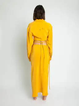 Christopher Esber Mango Loophole Bias Tie Skirt Yellow Size 10 for rent on The Volte - image 2