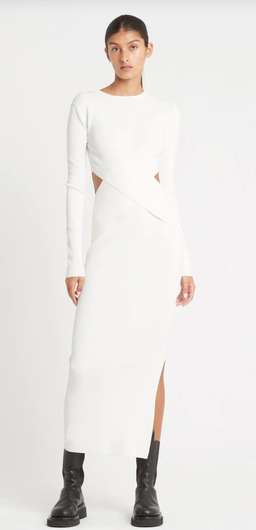 Sir The Label Celena Draped Dress Midi White | AU 6