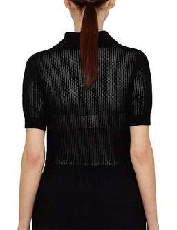 Viktoria and Woods Double Polo Knit Top Black Size 8 for rent on The Volte - image 4