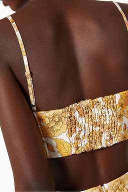 Shona Joy Margarita Linen Fitted Crop Top and Midi Skirt Set Print Size 10  for rent on The Volte - image 3