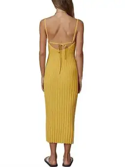 Bec and Bridge Antoinette knit midi dress Yellow Size 8