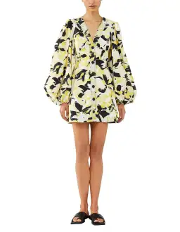 Camilla and Marc Aldea Puff Sleeve Mini Dress Print Size 12  for rent on The Volte - image 1