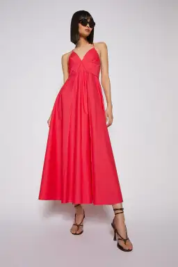 Scanlan Theodore Parachute Cotton Strappy Dress Fucshia Size 8 for rent on The Volte - image 2