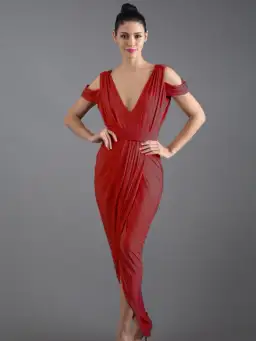 Pia Gladys Perey dress in red wine colour sz 16 (1 of 2) for rent on The Volte - image 1